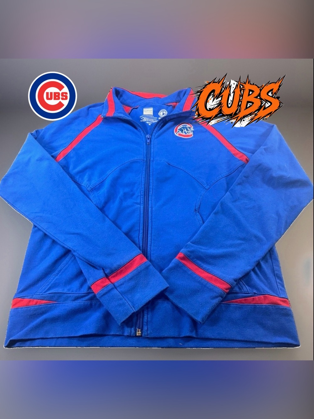 Chicago Cubs Men's Long Sleeve Zip Pullover Shirt Medium Bottom Drawers
